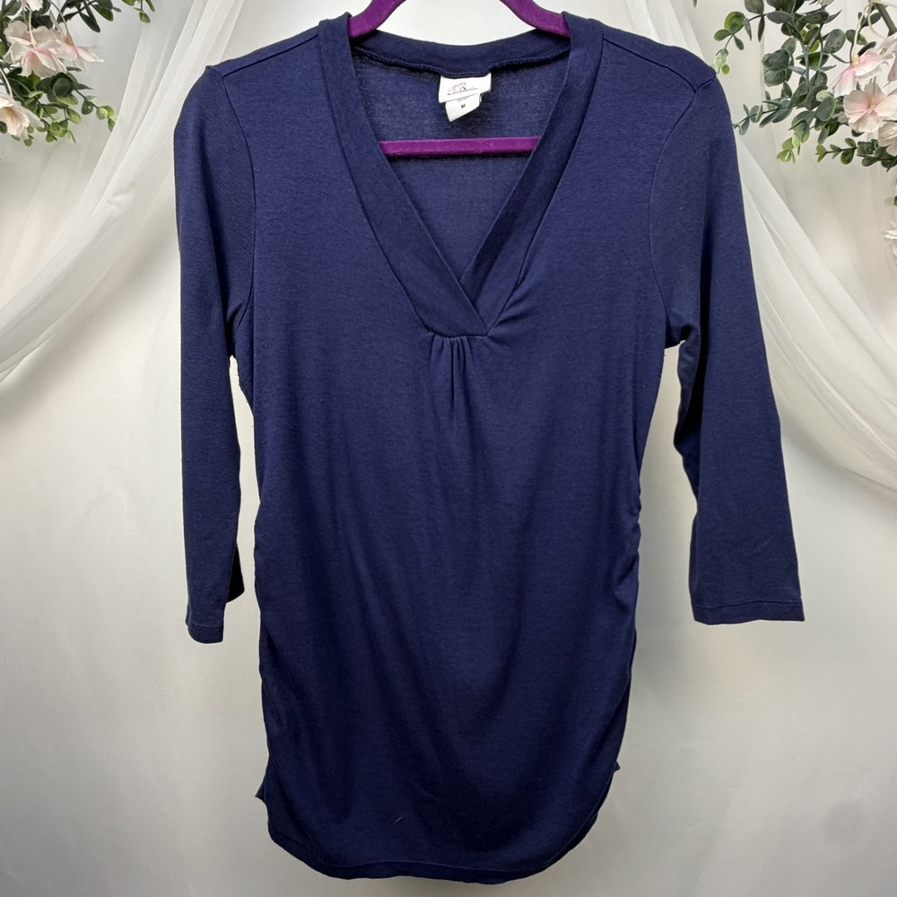 Oh Baby by Motherhood Shirt, Women's Size Medium, Purple, 3/4 Sleeve, V-neck